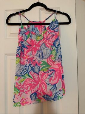 Lilly Pulitzer Pink Blue Green Floral Tank Top
